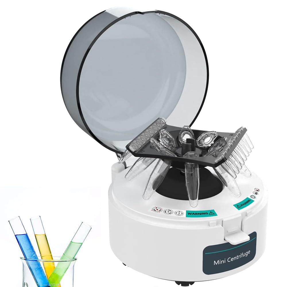 Mini Máquina Centrífuga, Máquina Microcentrífuga De 0,2 Ml/1,5 Ml/2 Ml, Con Rotor 2 En 1, Velocidad Máxima 4000 RPM, Fuerza Centrífuga Relativa 980 Xg, Para Separación De Muestras De Laboratorio