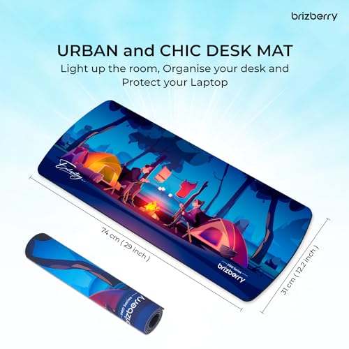 Image of Brizberry Extended Mouse Pad, Desk Mat, 740mm x 310mm x 3mm Large Printed Premium Anti Skid Rubber Base for Desktop Laptop Keyboard (DM Design 1)