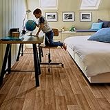 TAPETENSPEZI PVC Bodenbelag Landhausdiele Eiche | Vinylboden in 2m Breite & 1,25m Länge | Fußbodenheizung geeignet | Vinyl Planken strapazierfähig & pflegeleicht | Fußbodenbelag Gewerbe/Wohnbereich