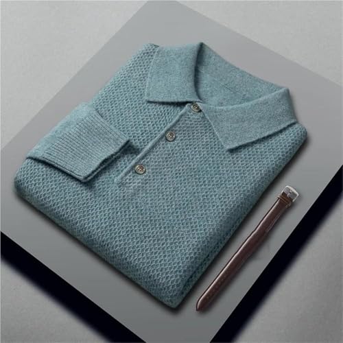 Men's Cashmere Polo Sweater Fall Winter Loose Fit Knit Pullover Casual Comfortable Warm Versatile Office Wear Top2