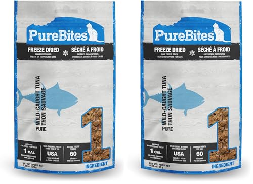 PureBites Tuna Freeze Dried Cat Treats, 0.88Oz | 25G - Value Size (Pack of 2)