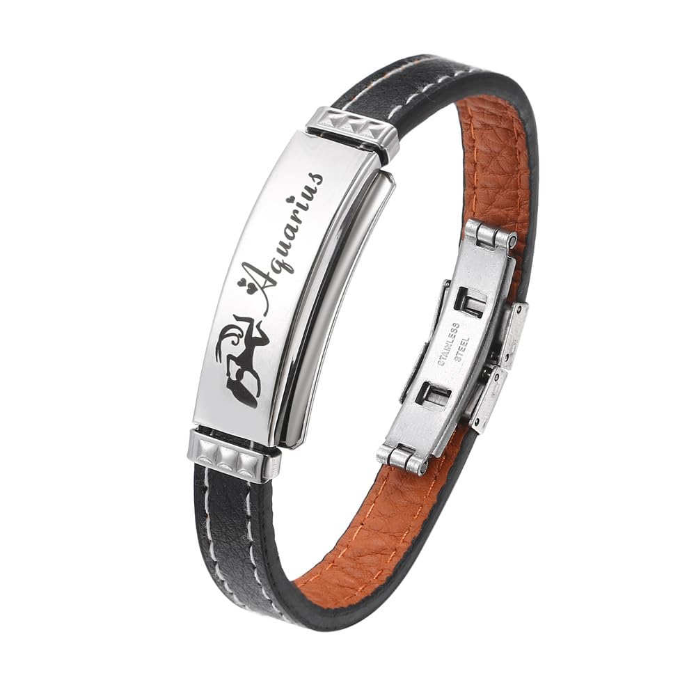 Nothing Leather Constellation Bracelet Men Women-image-17
