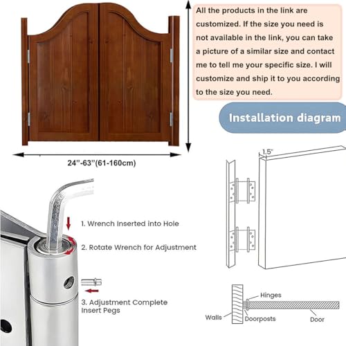 Miniatura 3 de Genérico Puerta Vaiven Puertas Batientes, Puertas De Salón Oscilante, Puerta Abatible De Café, Puerta De Vaquero Madera Maciza, Cierre Automático Abatible Bidireccional Puerta