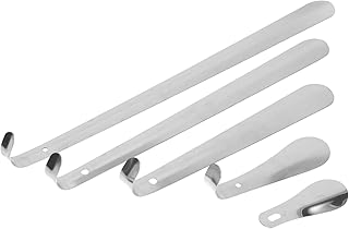 أداة رافعة أحذية للأطفال من فوميز، ملحقات السفر، أدوات جيب للأطفال، أداة قابلة للطي، لبيسة أحذية، أداة مساعدة لرفع الأحذية للاستخدام المنزلي، لبيسة أحذية من الفولاذ المقاوم للصدأ، 5 قطع، فضي