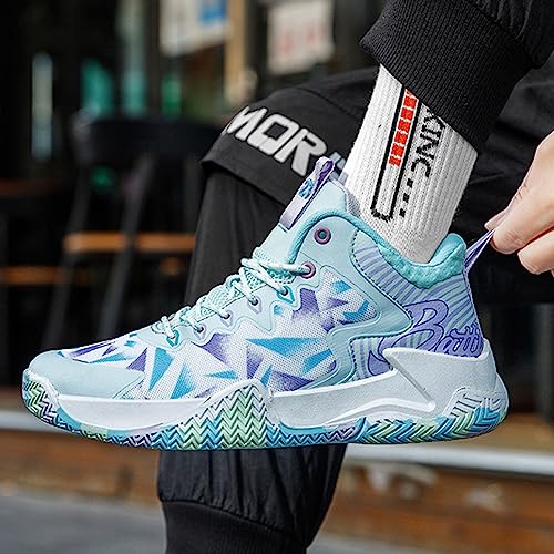 DHAEY Basketball Shoes Men‘s Shoes Running Shoes Fashion Sneakers Breathable Shoes Training Shoes Casual Shoes Breathable Shoes (Color : B, Size : 7 Women/5.5 Men)4