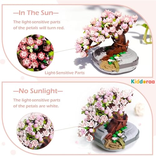 Image of Kawaii Sakura Bonsai Tree Building Blocks Set, 426+ PCS Cherry Blossom Treehouse Mini Brick Botanical Collection for Teens & Adults 14+ | Cute Anime Desk Decor | 1 Year Manufacturing Warranty