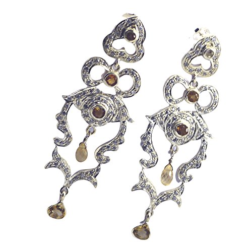 Boucles d'oreilles citrine en argent véritable le cadeau astrologique idéal