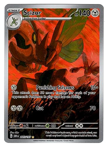 Pokemon - Scizor 205/197 - Obsidian Flames - Illustration Rare - Holo Foil Full Art