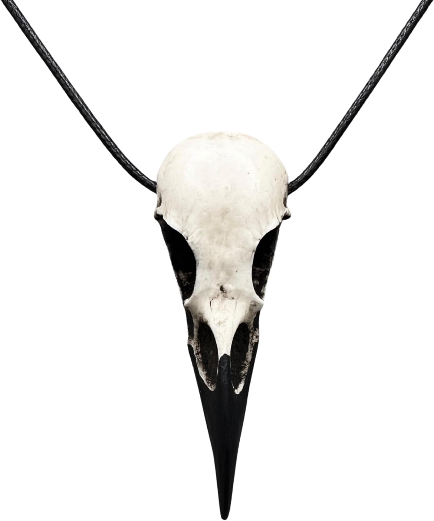 Bone Jewelry Gothic Raven Skull Necklace - Viking Resin Bird Skull Goth Gift