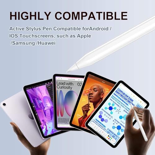 Image of AUTO PILOT Universal Stylus Pen for iPad & Android Tablets Fast Charging, High Precision Tip, Magnetic Design, USB-C Cable Included - Smooth Writing & Drawing Pencil (White)