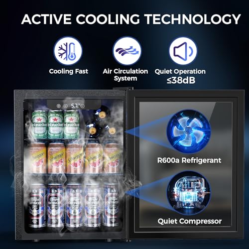Image of Electactic Mini Fridge 68 Can Beverage Refrigerator Cooler, 1.7 Cu.Ft Drink Fridge forSoda Wine Beer, Digital Temperature Control Cooler for Home, Dorm, Bar