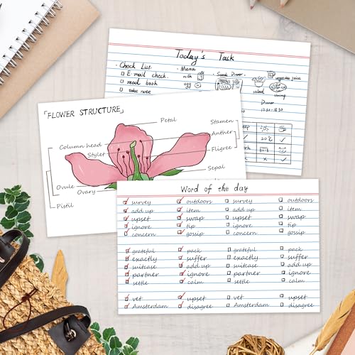 image for Chell Extra Heavyweight Ruled Index Cards 4x6 Inch, No Bleed-Through, 