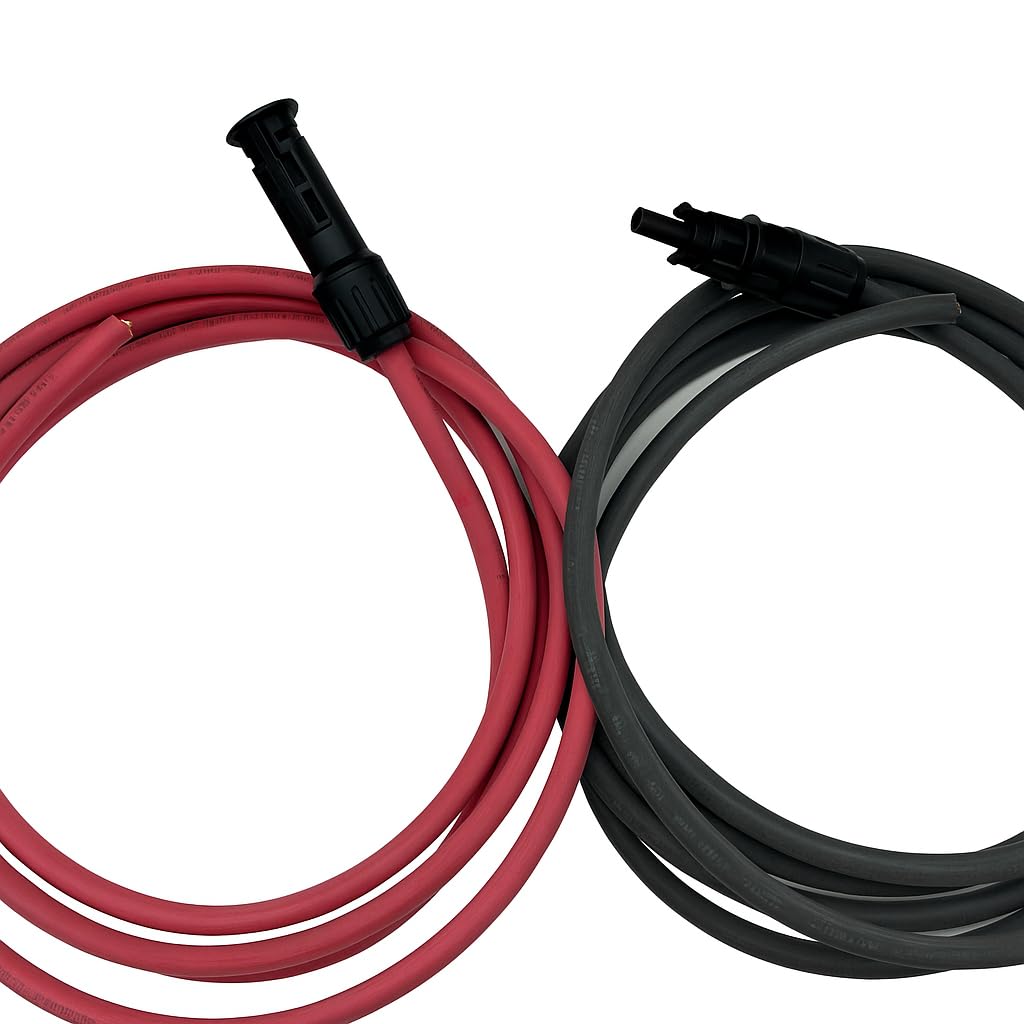 6AWG Solar PV Cable Pairs Red+Black PT with Male and Female connectors(only one Connector is Assembled and Crimped Each Wire) UL Listed (10ft Female
