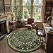 Moynesa Floral Round Rugs 6ft, Boho Green Round Living Room Area Rug, Washable Large Soft Circle Rug for Bedroom, Non Slip Ultra Thin Floor Carpet for Dining Room Guest Room, Green
