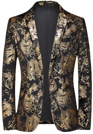 Autumn/Winter Men's Suit Jacket Classic Flower Print Coats Banquet Singer Stage Host Evening Dress