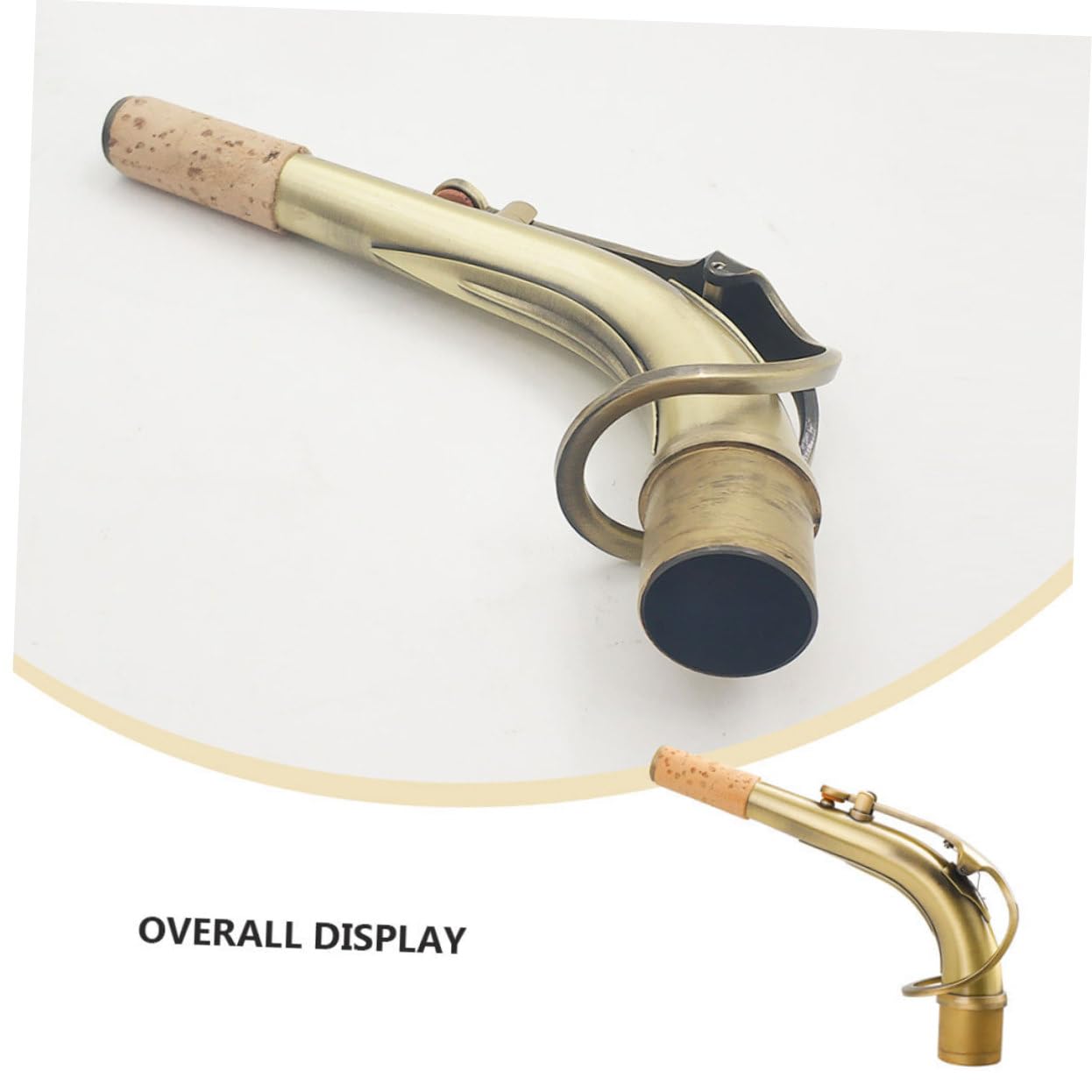 GALPADA Antiker Saxophonhals 24,5mm Biegung Messing mit Wasserdichtem Kork für Altsaxophon Elegantes Zubehör mit Klarem Klang und Schönem Design