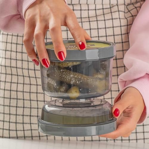 Orret Home Kum Saati Şeklinde Turşu ve Zeytin Süzme Kabı, Çok Yönlü Turşuluk Zeytinlik, Pratik Kullanım ve Temizlik İçin İdeal, Mutfakta Fonksiyonel Depolama Çözümü