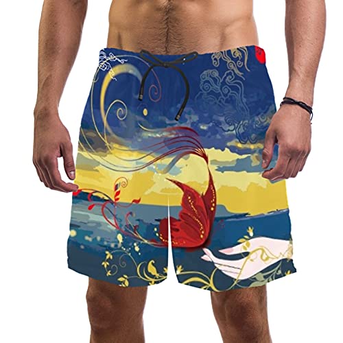 Short de bain homme motif papillon multicolore XL : votre allié idéal pour les vacances d'été