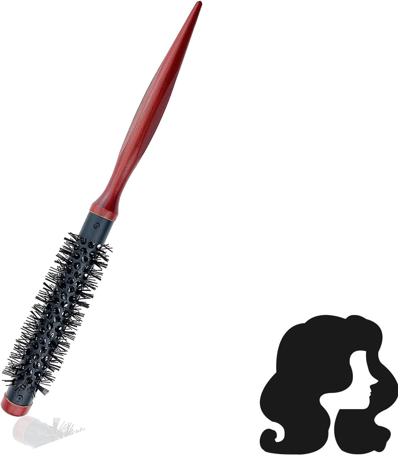 1 Pcs Round Brush, Round Hair Brush, Wood Styling Brush, Mini Ultra