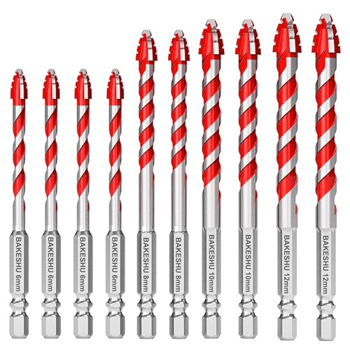 Eccentriche,punte trapano muro,punte per gres porcellanato,punte in carburo di tungsteno per piastrelle,vetro,quarzo,porcellana,cemento,ceramica,mattoni,granito,marmo,plastica(6-12mm 10pezzi)