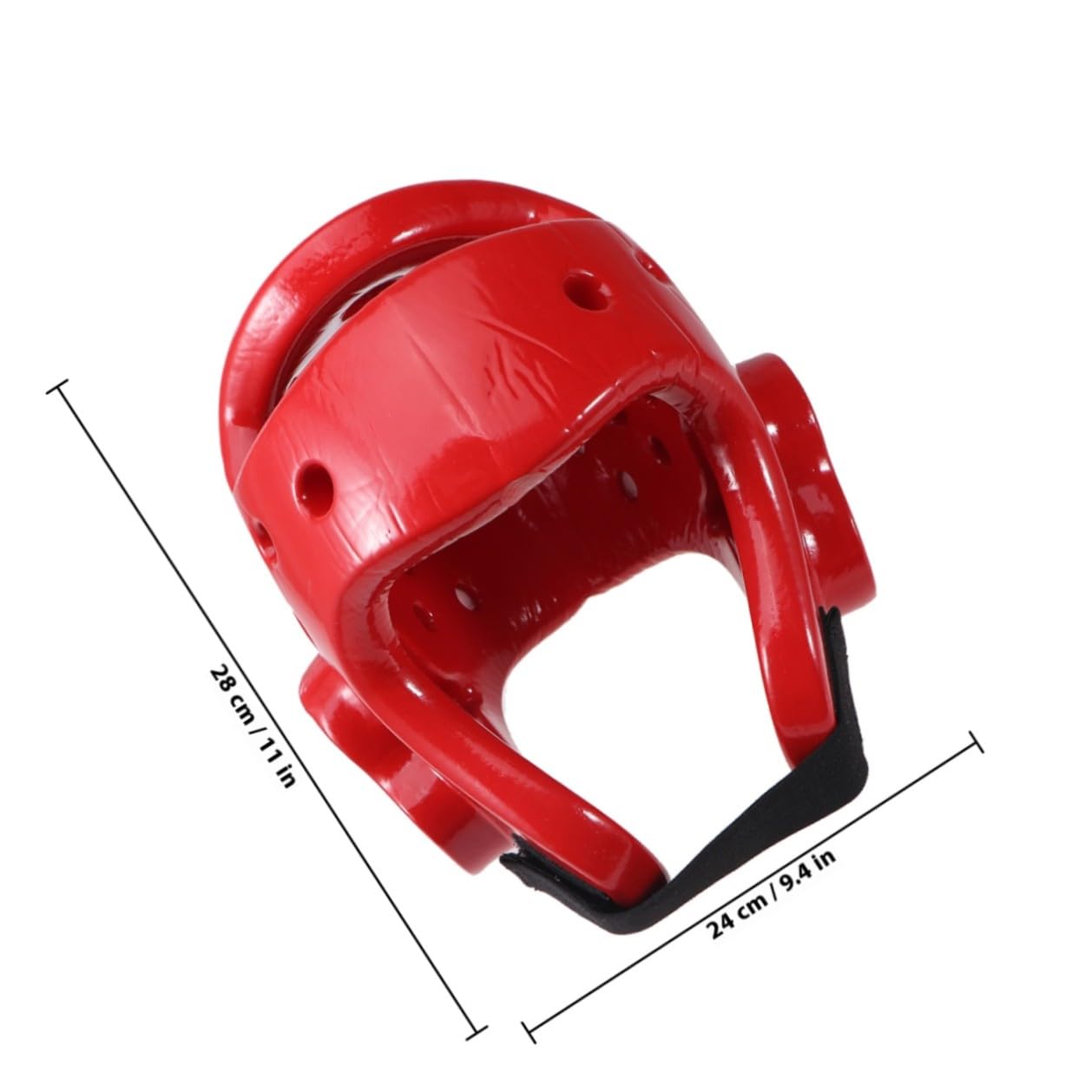 Casco Taekwondo per Ragazzi in EVA Rosso, Aperto e Ventilato per Sparring | Casco da Allenamento Leggero per Taekwondo e Karate, Protezione Orecchie, Fronte e Retro, Taglie XS-XL per