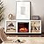 oneinmil Electric Fireplace TV Stand with Adjustable Glass Shelves, 3D Fireplace TV Stand, Wood Storage Cabinet Table for TV up to 65", Without LED Lights, White