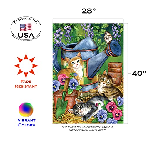 Toland Home Garden 101178 Garden Kitties Cat Flag 28X40 Inch Double Sided For Outdoor Kitten House Yard Decoration #TOP1