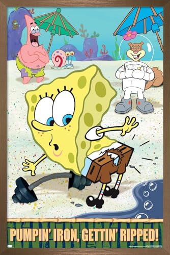 Trends International Nickelodeon Spongebob - Ripped Wall Poster, 14.725" x 22.375", Bronze Framed Version