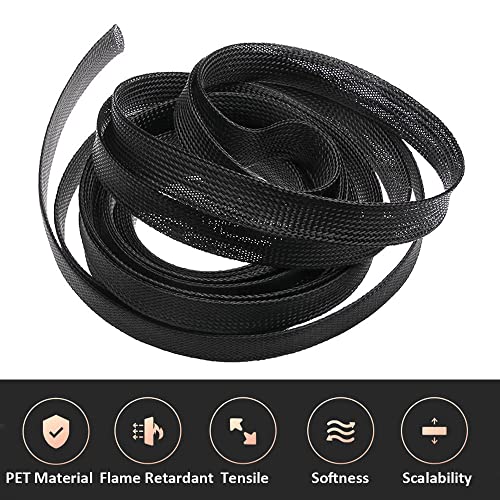 MOCNT PET Expandable Braided Sleeving Wire Braided Sleeve Cable Management Flexible Insulated Sheath Sleeve Loom Tubing Cable Tidy Protection Wrap Cover 3mm 10Meters - Image 3