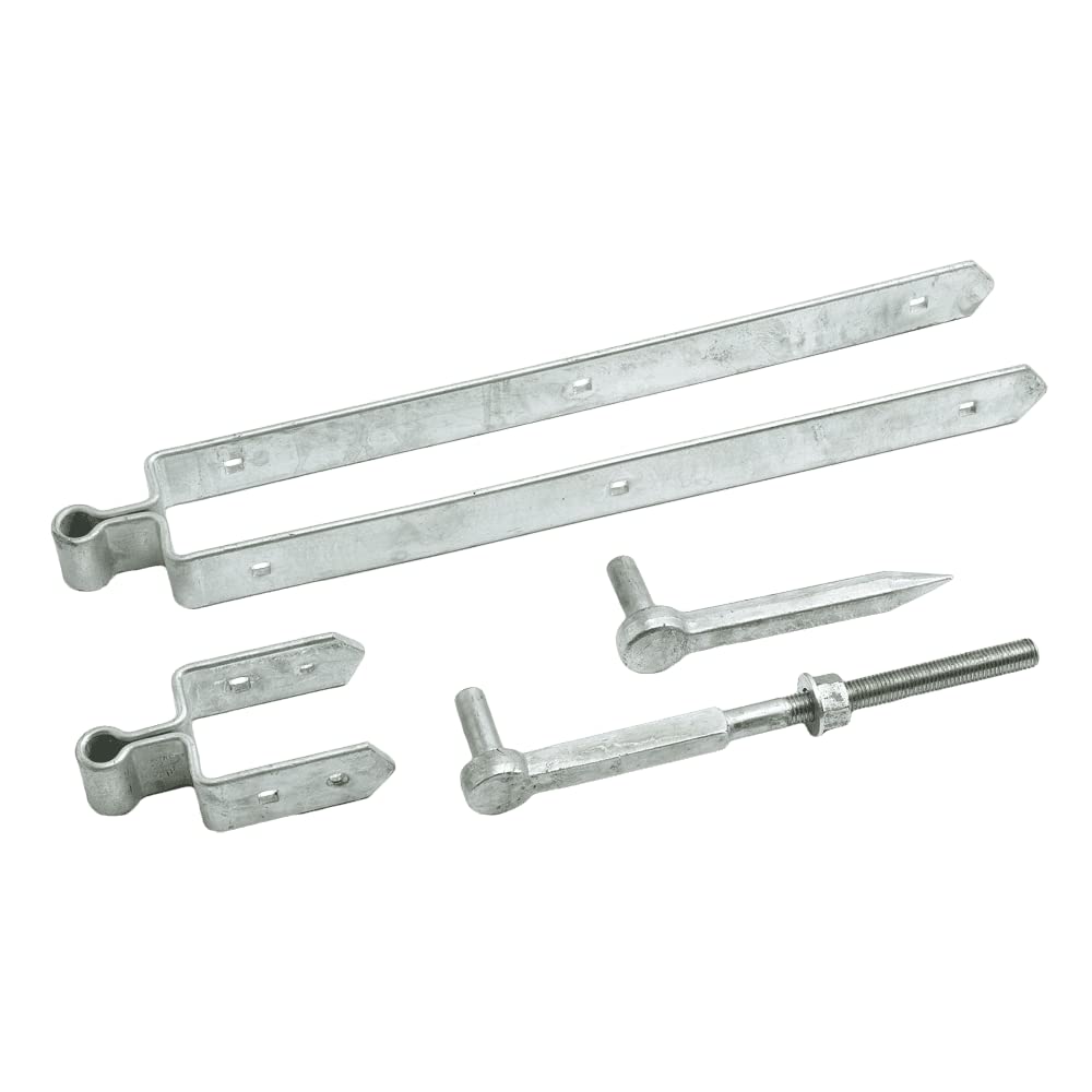 Eliza Tinsley 24-inch Galvanised Double Strap Field Gate Hinge Set