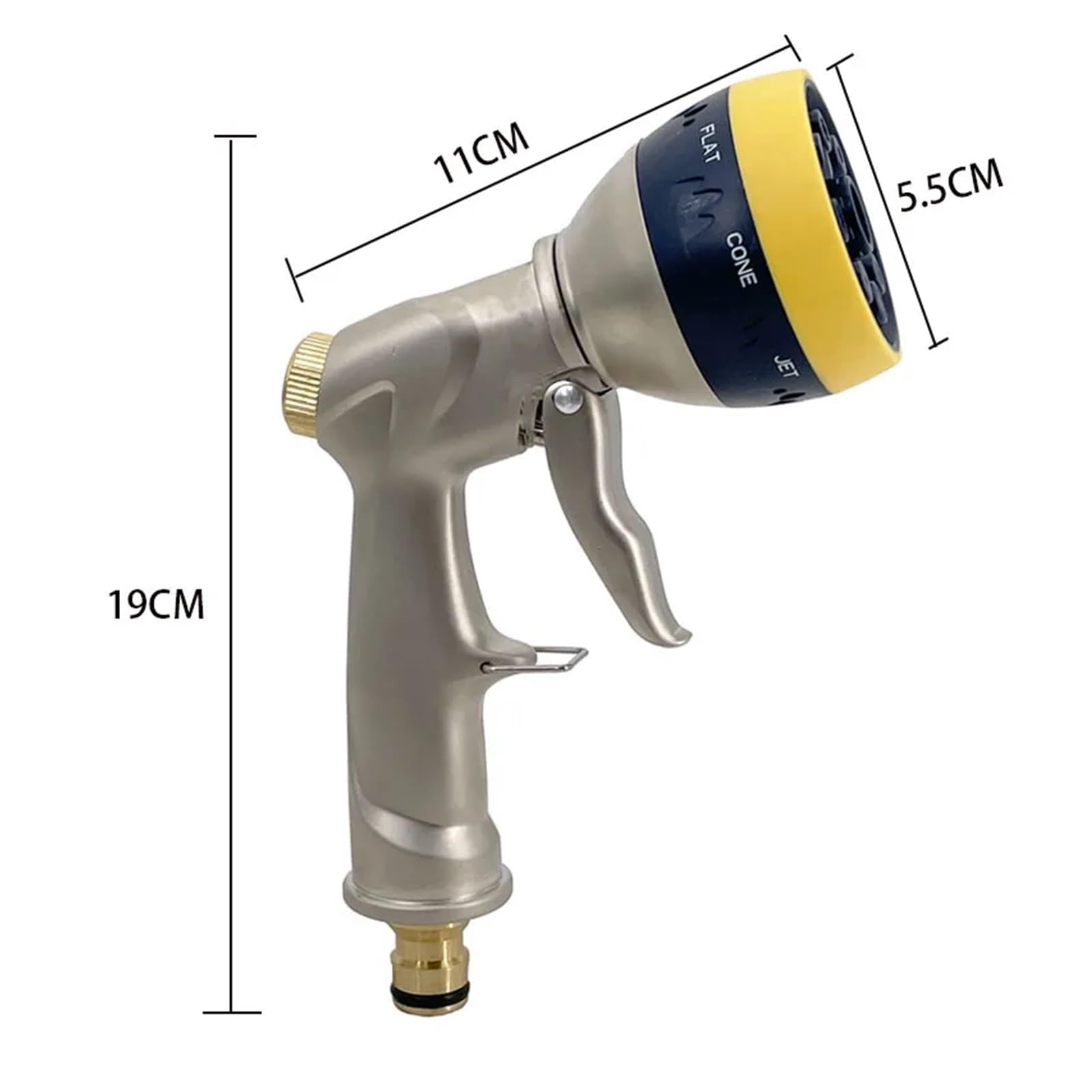 Pistolet d'arrosage avec embout multi-jets, Arroseur d'eau de jardin réglable en alliage Zinc haute pression, buse à 8 modèles, lavage voiture