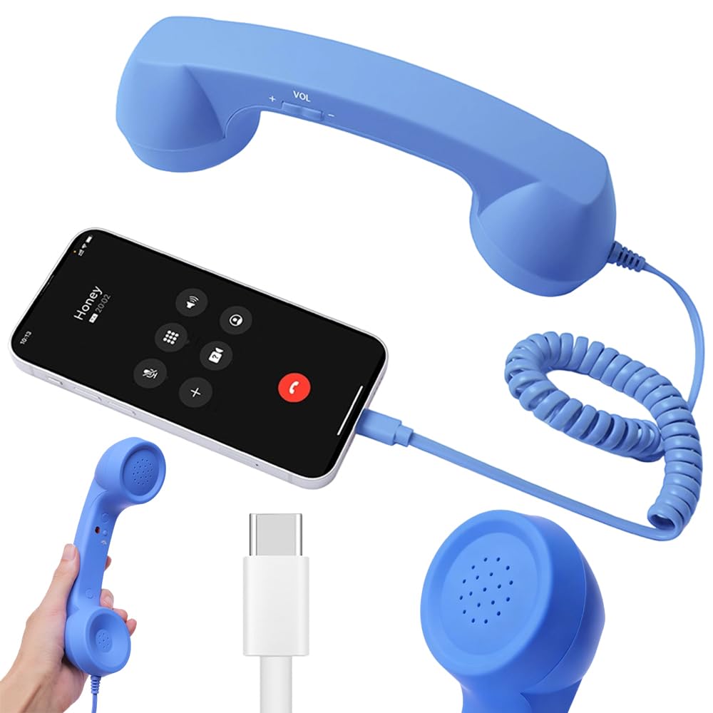 2027 Upgraded Retro Phone Handset, Clear, Sound