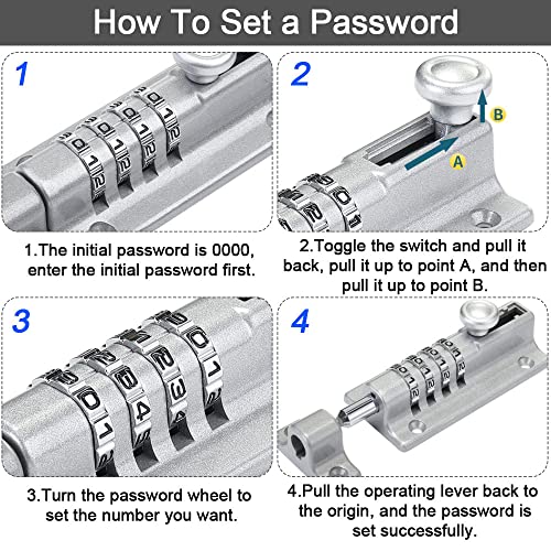 STCRERAG Serratura a combinazione, 4 bulloni di