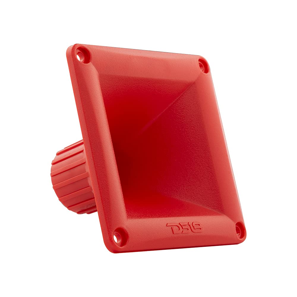 DS18 PRO-H44 Red Universal Square Driver Tweeter Horn Body Easy Twist On/Off Installation , Set of 1 (Red)-image-25