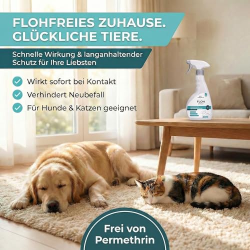 The Home Pet Lab Flohspray für Wohnung und Möbel, Anti Flohmittel, 500 ml
