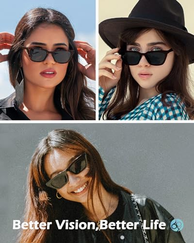 JOOX Polarized Trendy Square Cat Eye Sunglasses for Women, Small Frame with UV400 Protection Lenses2