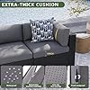 Aoxun 8 Piece Patio Furniture Set with 44” Fire Pit Table, Wicker Rattan Patio Sectional Sofa, Outdoor Furniture Set with Thickened Cushion, Grey #3