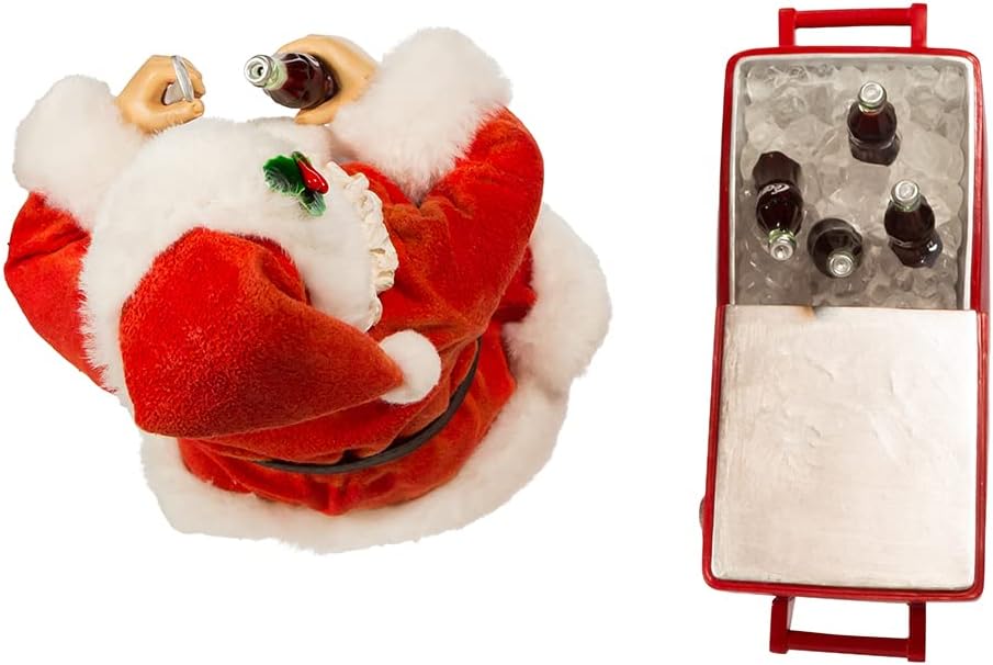 Coke Santa with Table Cooler, 2 Piece Set
