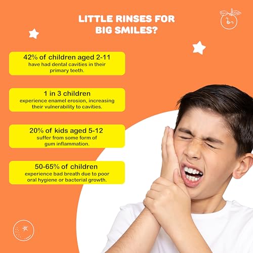 Image of SmiloShine Kids Mouthwash - Juicy Orange /Lemon Lime /Strawberry (150ml) (Juicy Orange Flavour)