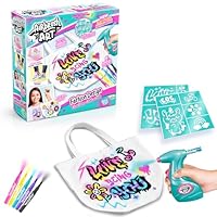 Airbrush Fashion Design Kit for Kids – Customise Your Own Bag & Clothes | Battery-Powered Airbrush, Stencils & Washable Fabric Markers | Reusable DIY Craft Kit for Girls Ages 6+