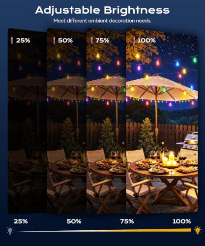 Outdoor String Lights 50FT RGB color changing Patio Lights for Outside - image 5