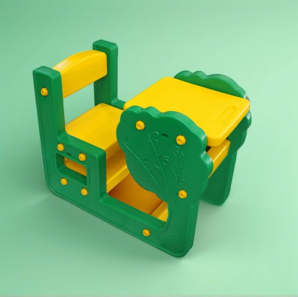 eHomeKart School Activity Study Desk For Kids-Playgro Tree Single Seater Plastic Study Table&Chair Perfect For Home-Dimensions-29.5"X16"X23.5" Inches-Perfect Study Table&Bench For Home&Schools,Multi