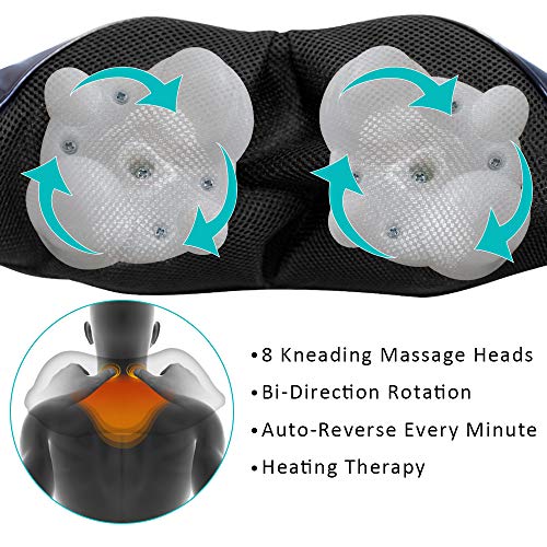 Nackenmassagegerät Shiatsu Massagegerät Nacken Schulter mit Wärmefunktion - Elektrisch Massager mit 3D-Rotation Massage, 3 Einstellbaren Geschwindigkeiten für Hause Büro Auto - Image 3