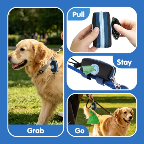 Image of Dog Poop Bag Holder for Leash, Large-Capacity Canvas Pouch, Black