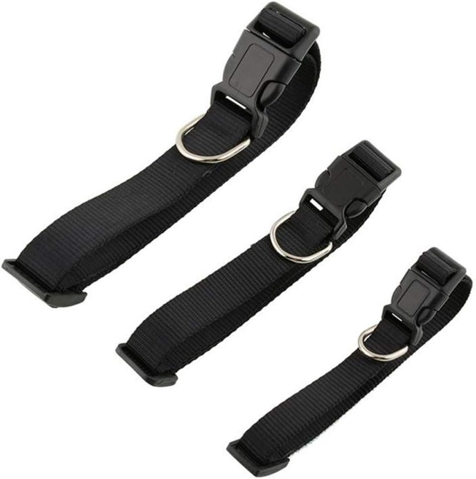 AEDILYS Adjustable Nylon Dog Collar Classic Solid Colors for Medium Sized Dogs Neck 12.5-19.6 inch