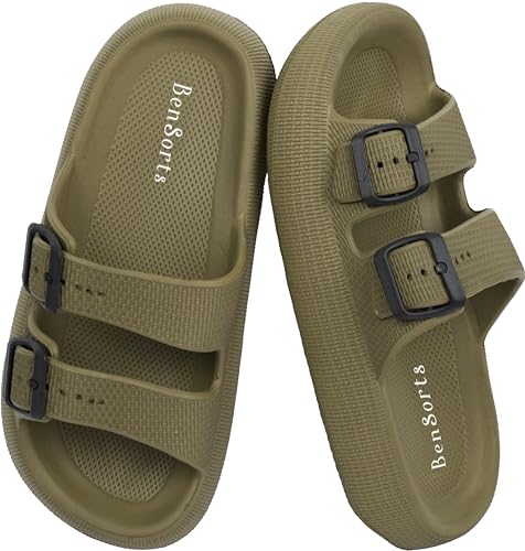 Image of BenSorts Pillow Sandals for Women Men Thick Sole Adjustable Buckles EVA