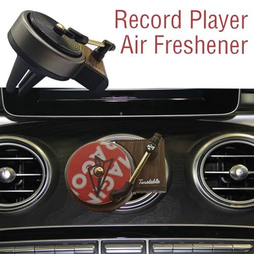 Image of Record Player Air Freshener Car Interior Decor Vent Clip Fragrance Diffuser Vintage Style Record Player Music Lover Car Accessories 10 PCS Fragrant Slices + 1 PC Retro Record Player Vent Clip