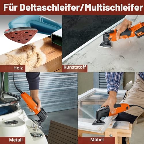 STEBRUAM 70 Stück Deltaschleifer Schleifpapier Klett fur Dreieckschleifer – Ansicht 5