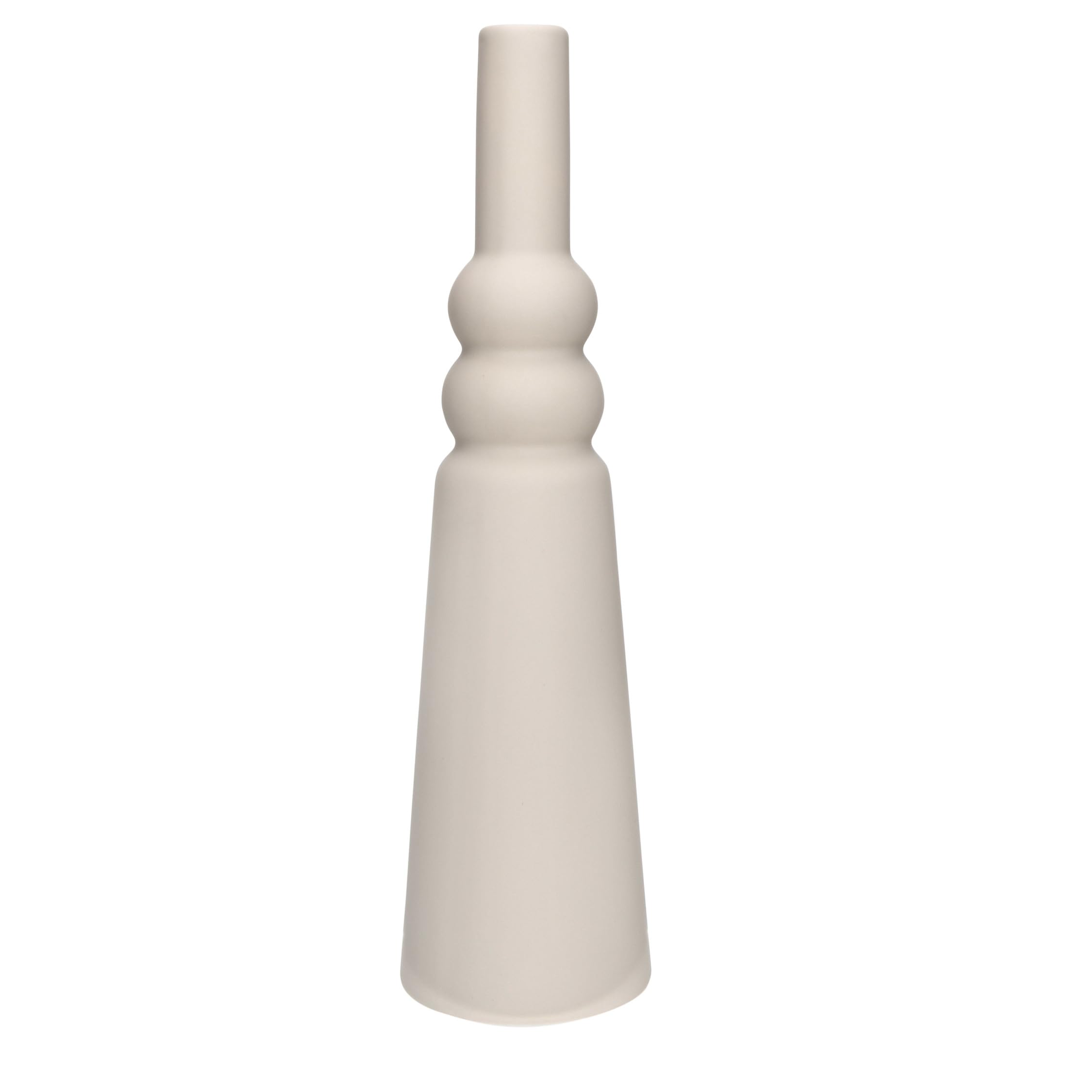 Bloomingville Modern Sculptural Stoneware Vase with Latex Glaze, Taupe, 11.25" H