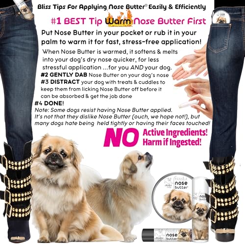 Image of The Blissful Dog Tibetan Spaniel Nose Butter for Dry, Cracked Skin, Lick-Safe Dog Nose Balm with Moisturizing Shea Butter, Almond, Olive, and Essential Oils, Pet Supplies, Uncented, 8 oz.